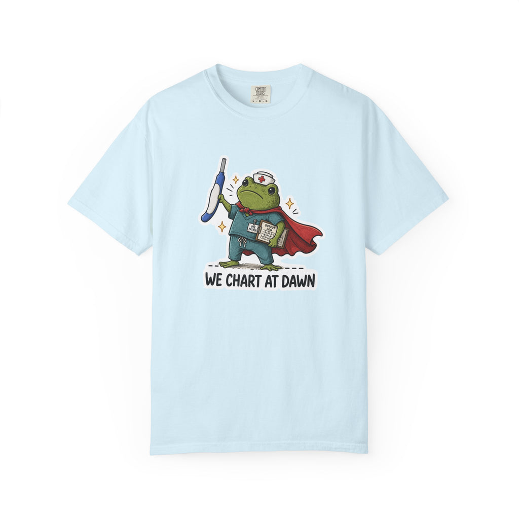 We Chart at Dawn Frog Shirt in Chambray