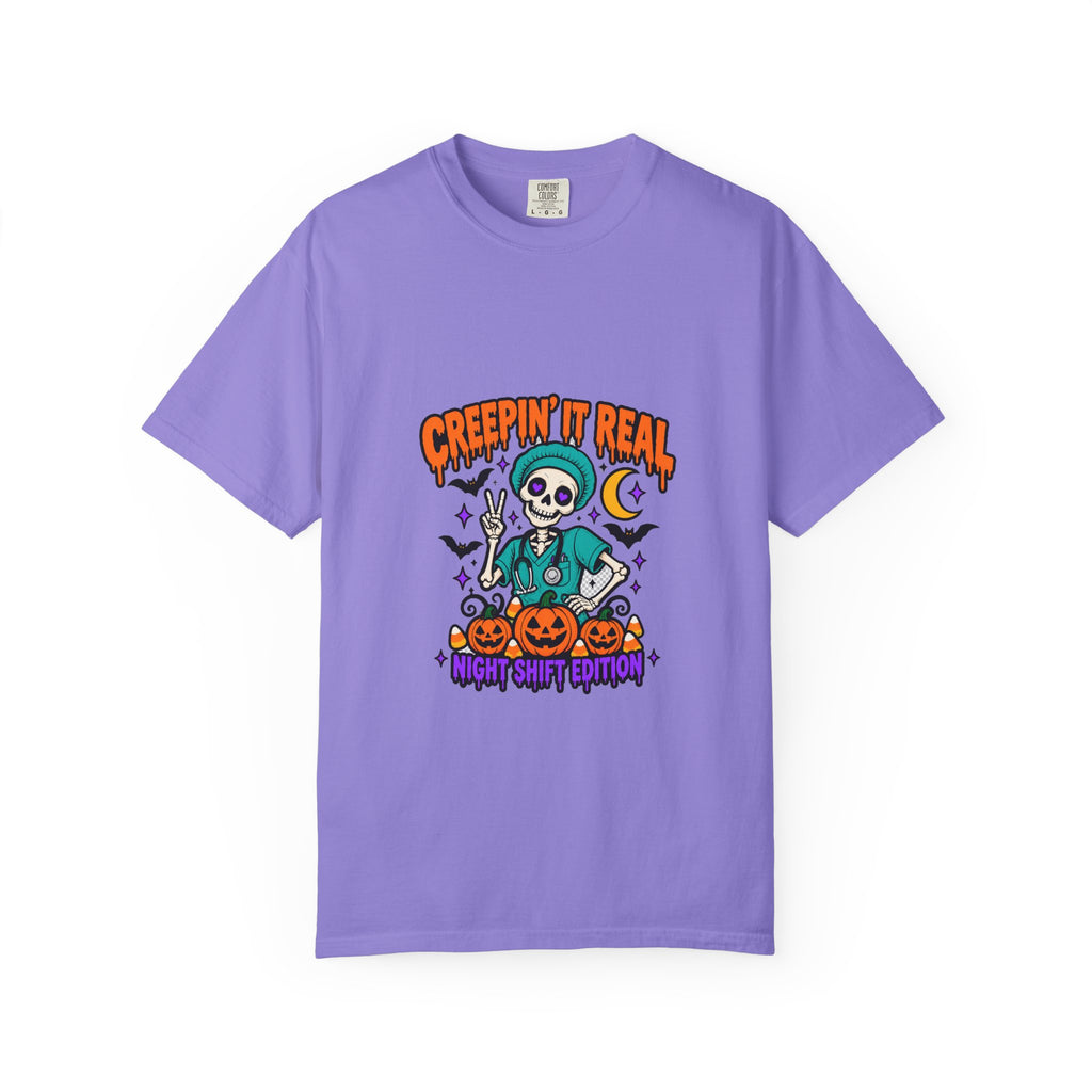 Creepin' It Real Night Shift Shirt in Violet