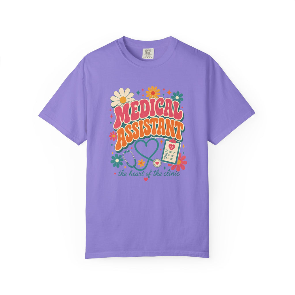 Medical Assistant Heart of the Clinic Comfort Colors 1717 tee in Violet