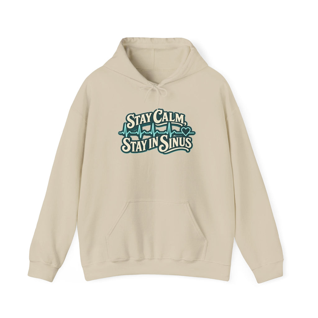 Stay Calm Stay in Sinus Hoodie in Sand