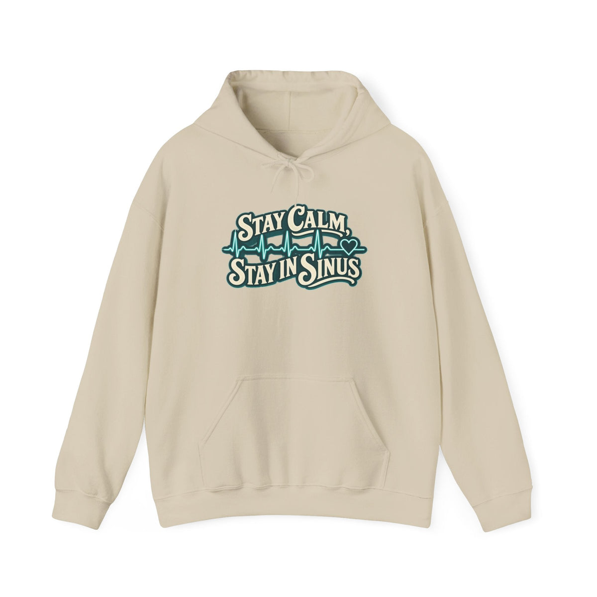 Stay Calm Stay in Sinus Hoodie in Sand