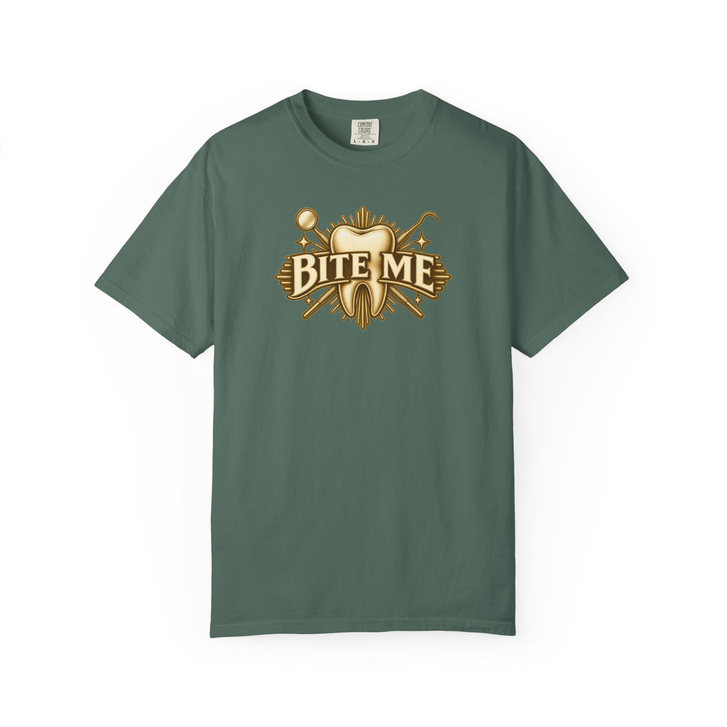 Bite Me Crest Shirt in Blue Spruce