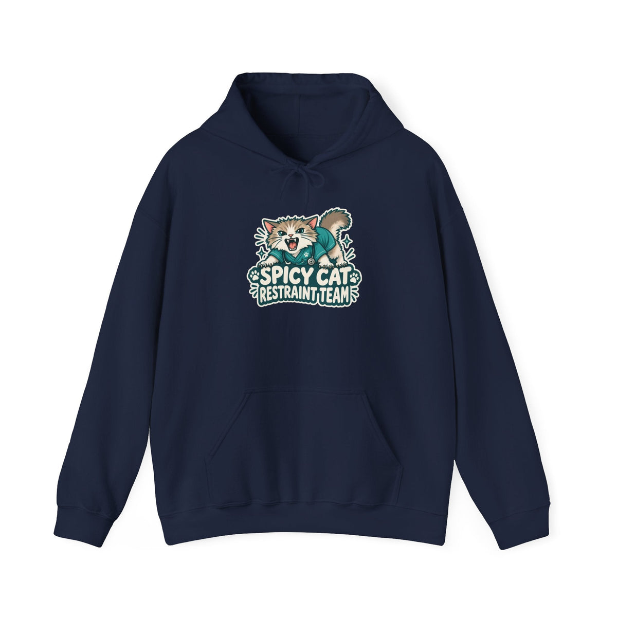 Spicy Cat Restraint Team Hoodie in Navy