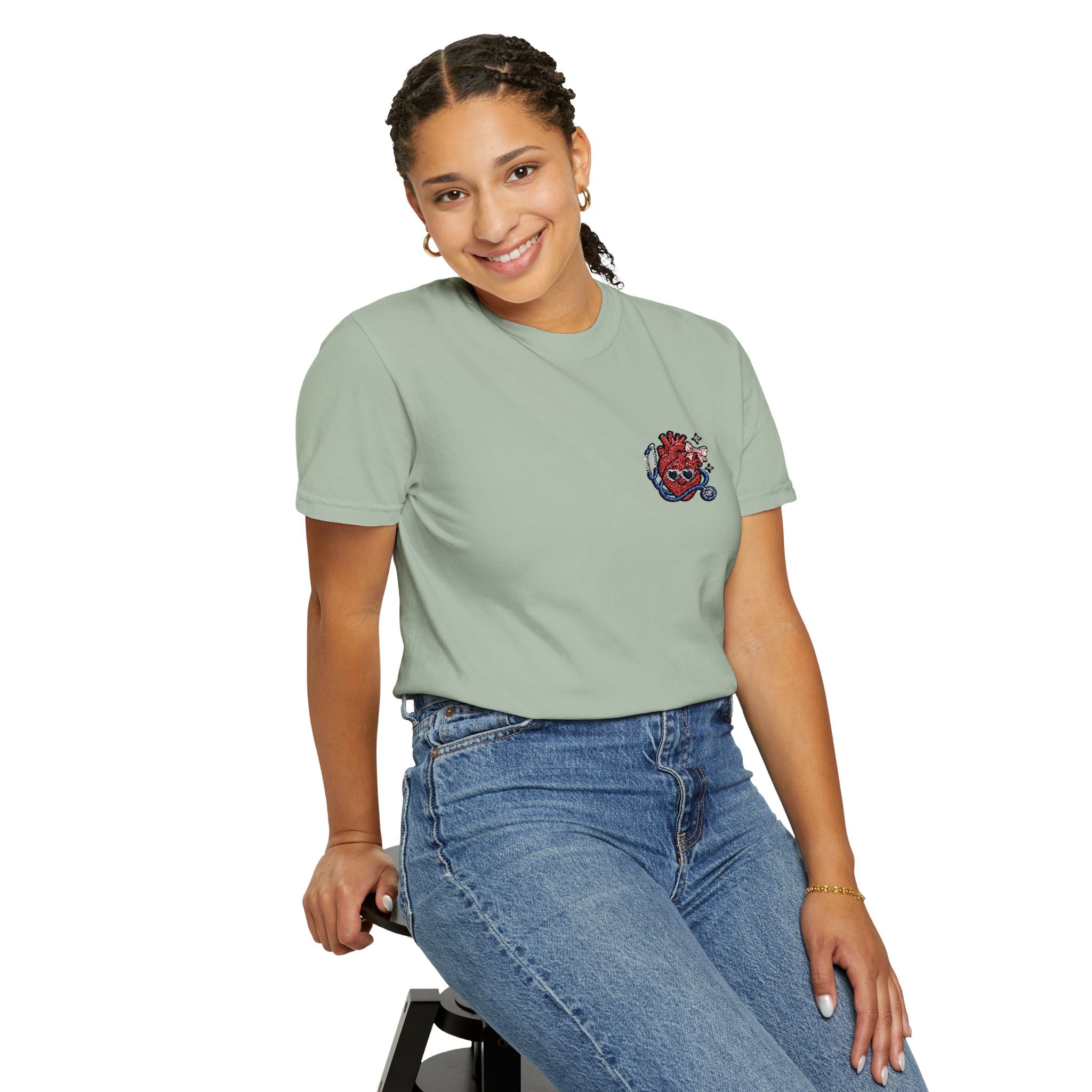 Cute Anatomical Heart Doctor Comfort Colors T-Shirt | Cardiology Nurse Gift