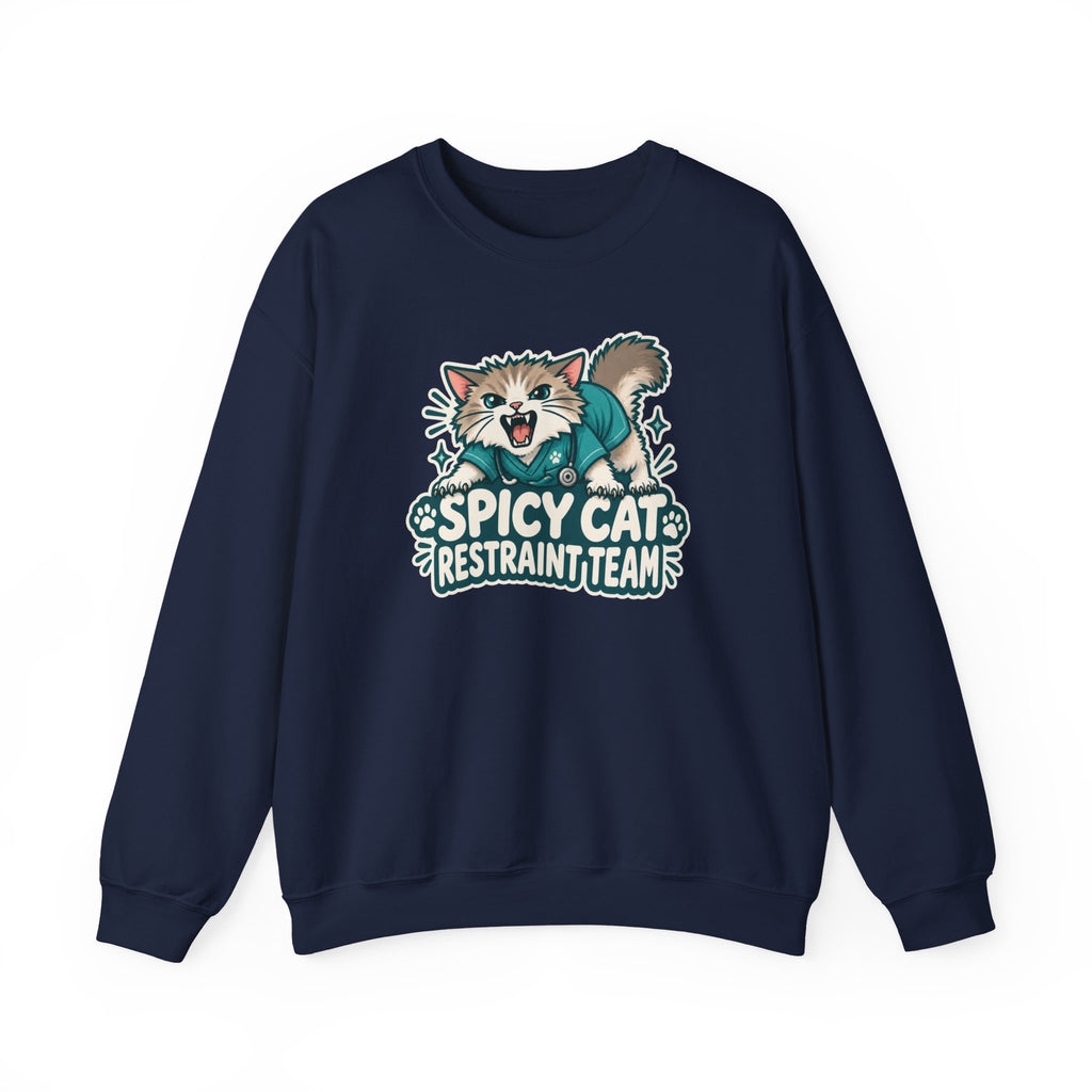 Spicy Cat Restraint Team Sweatshirt in Navy