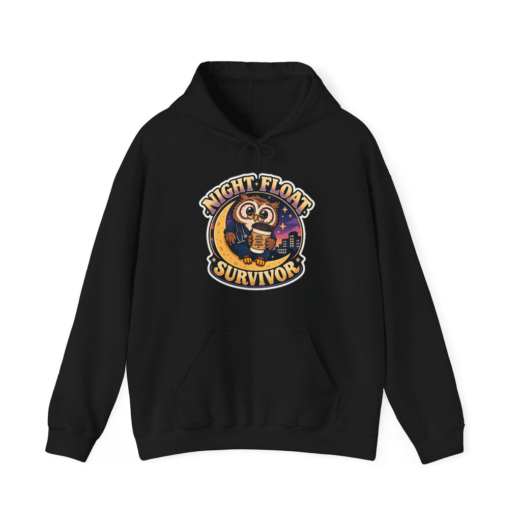 Night Float Survivor Hoodie in Black