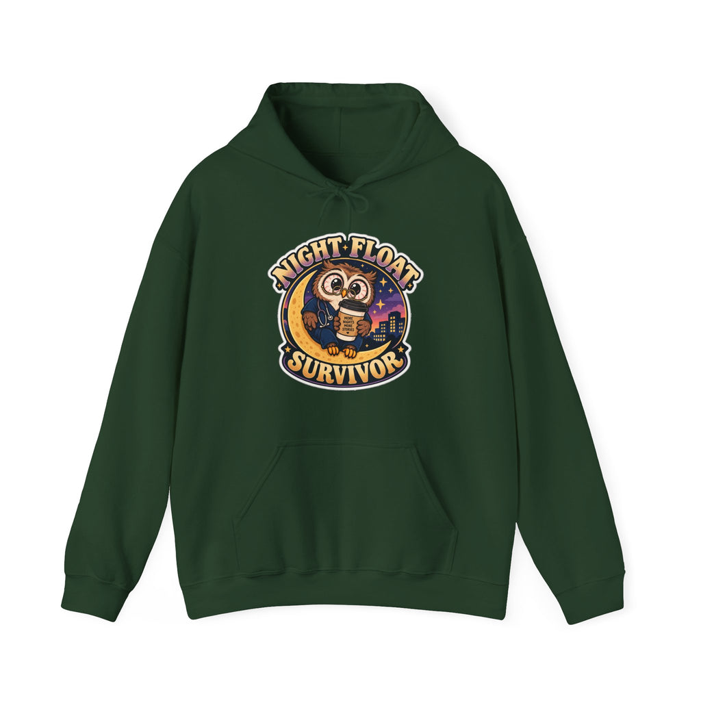 Night Float Survivor Hoodie in Forest Green