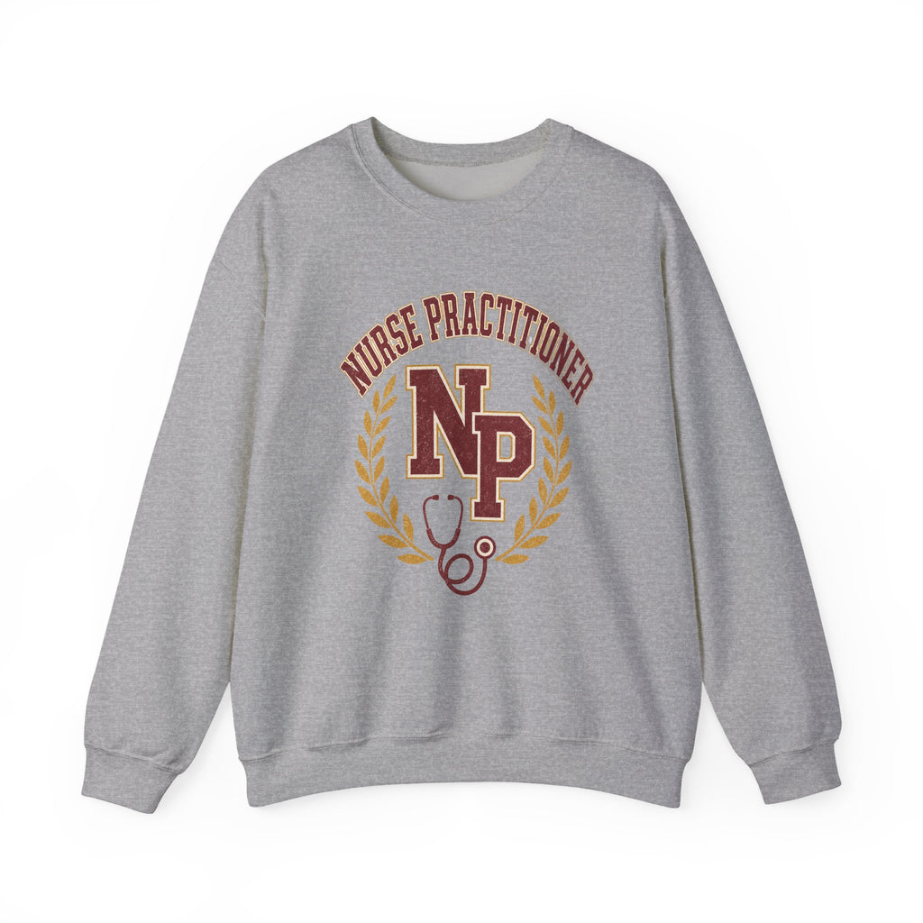 Sport Grey Nurse Practitioner NP Gildan 18000 sweatshirt, native front product view