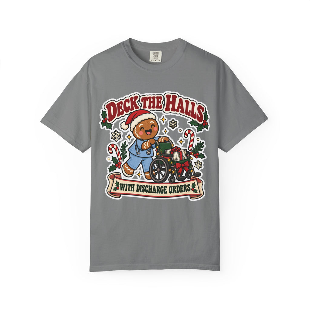 Deck the Halls with Discharge Orders Shirt in Grey