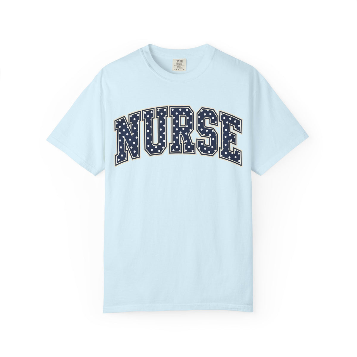 Nurse Polka Dot Varsity Shirt in Chambray