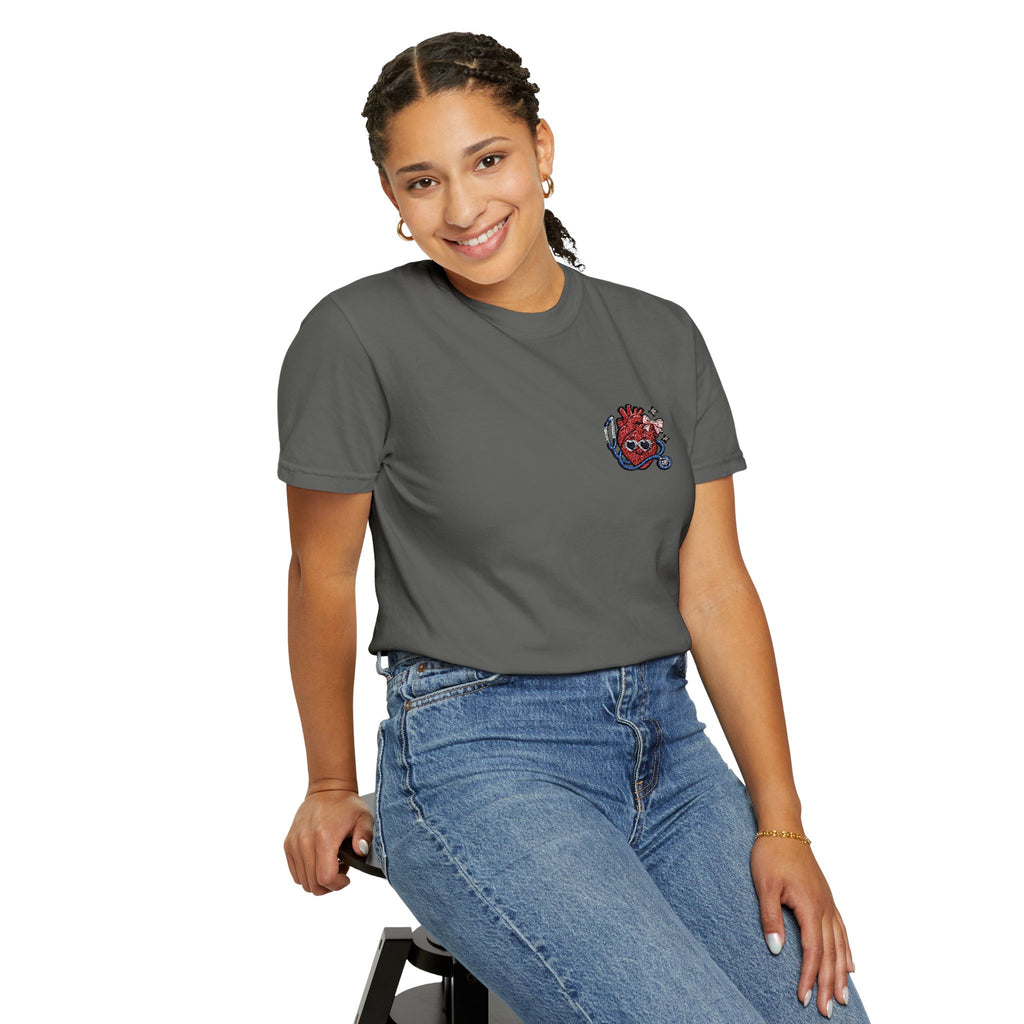 Cute Anatomical Heart Doctor Comfort Colors T-Shirt | Cardiology Nurse Gift