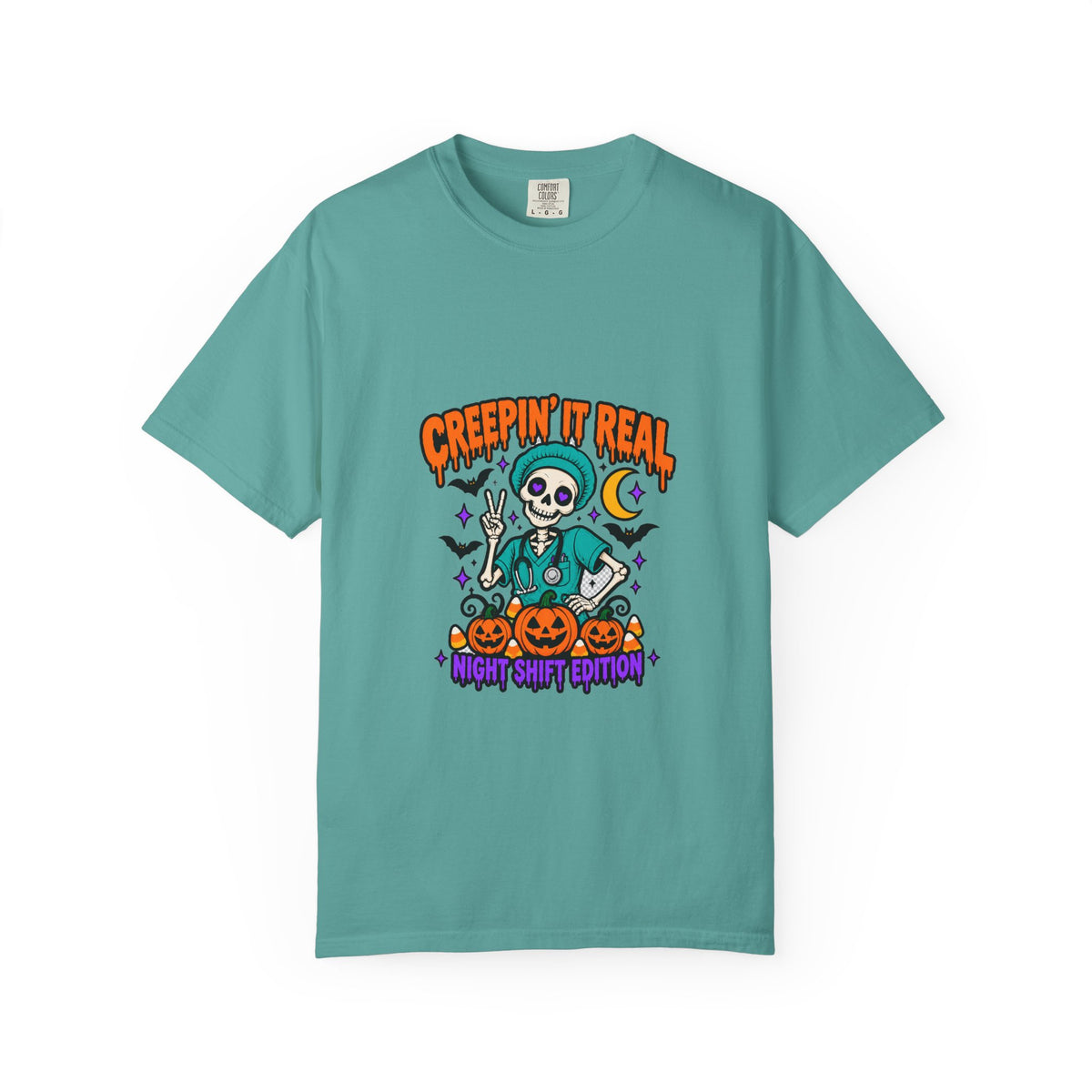 Creepin' It Real Night Shift Shirt in Seafoam