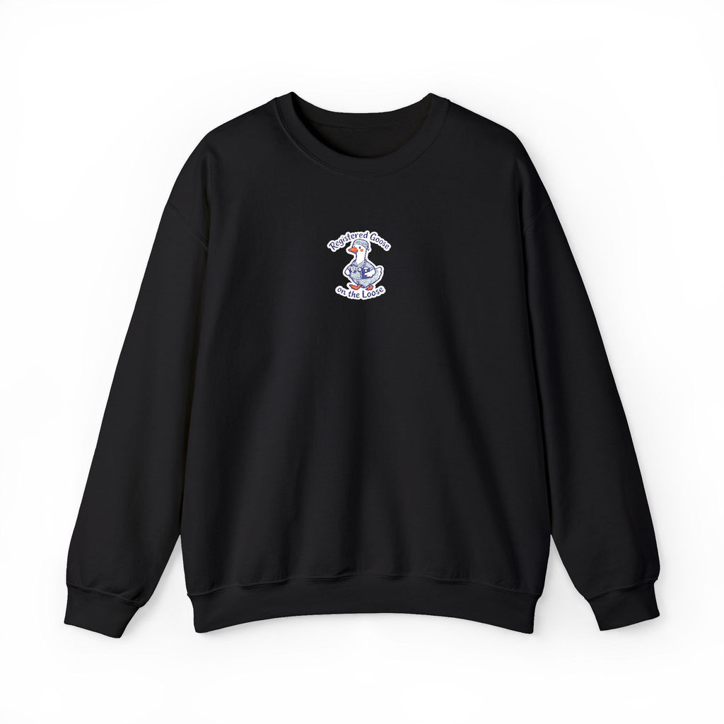 Registered Goose on the Loose Embroidered Sweatshirt in Black