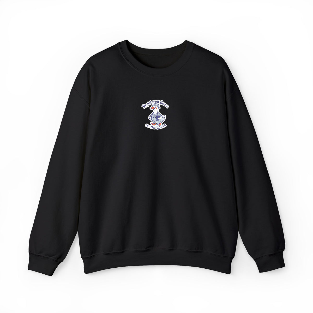 Registered Goose on the Loose Embroidered Sweatshirt in Black