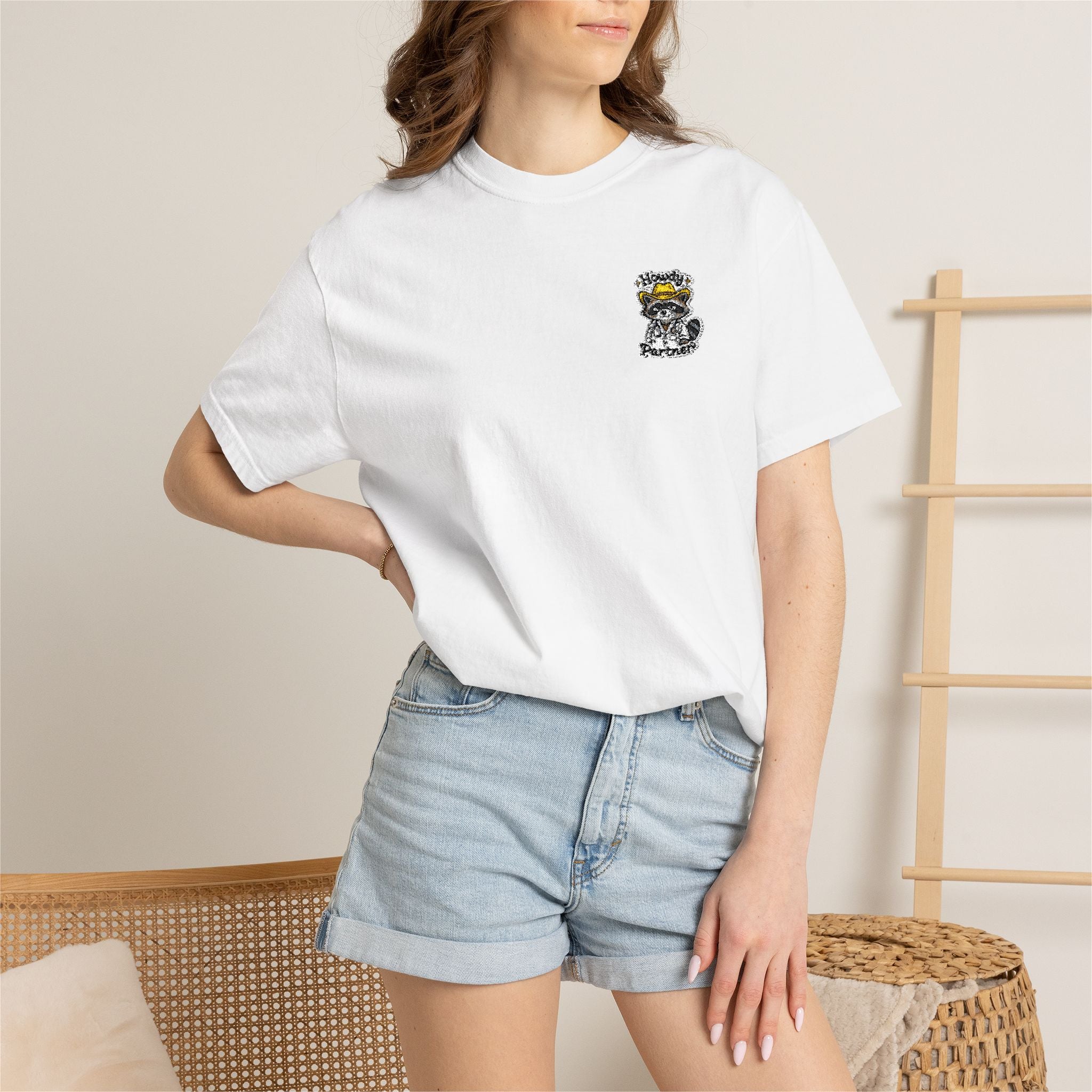 Howdy Partner Raccoon Comfort Colors T-Shirt | Western Medical Tee