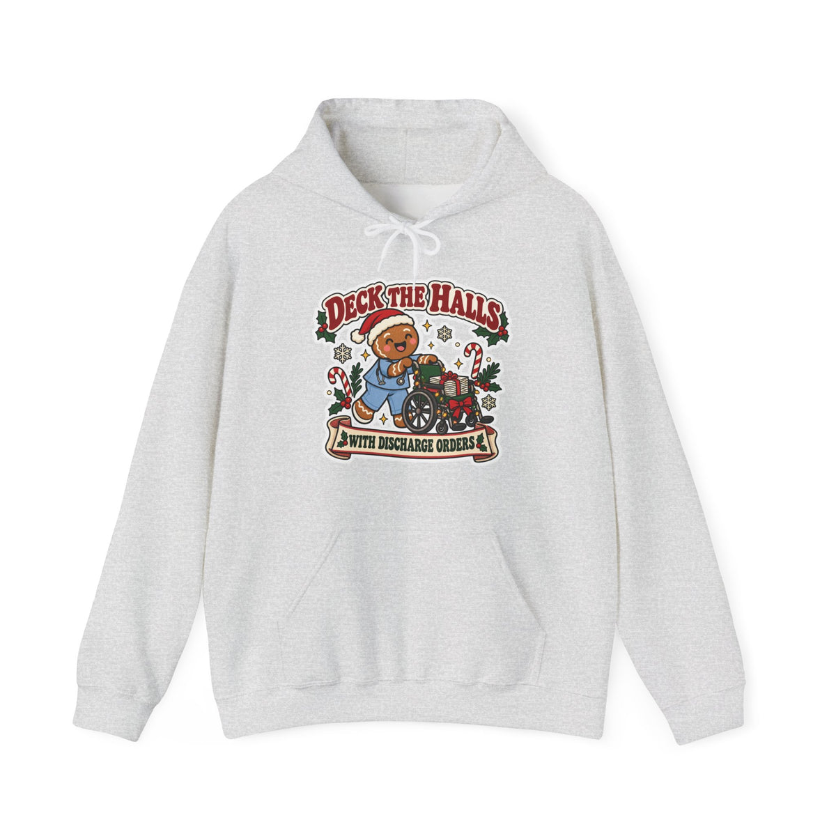 Deck the Halls with Discharge Orders Hoodie in Ash