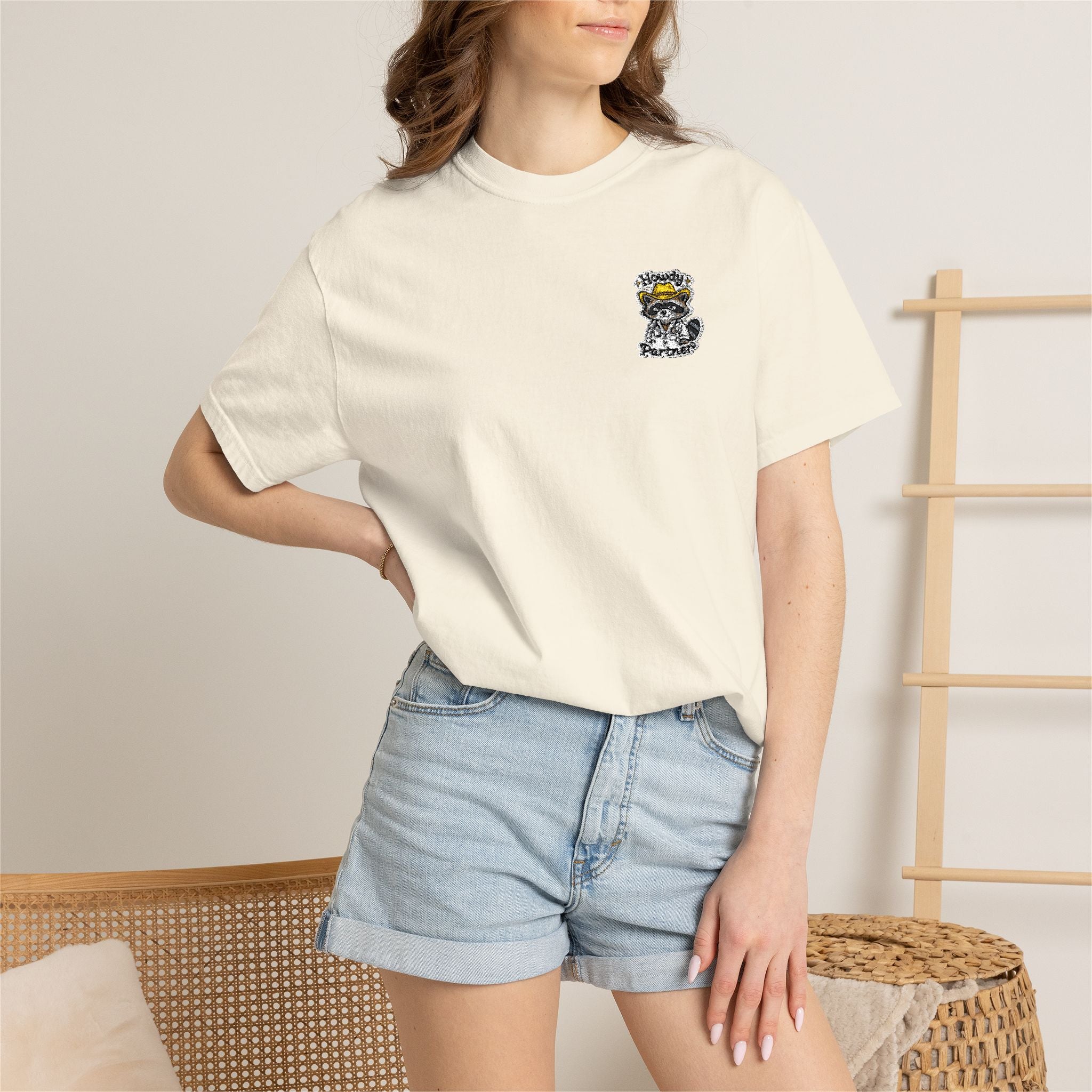 Howdy Partner Raccoon Comfort Colors T-Shirt | Western Medical Tee