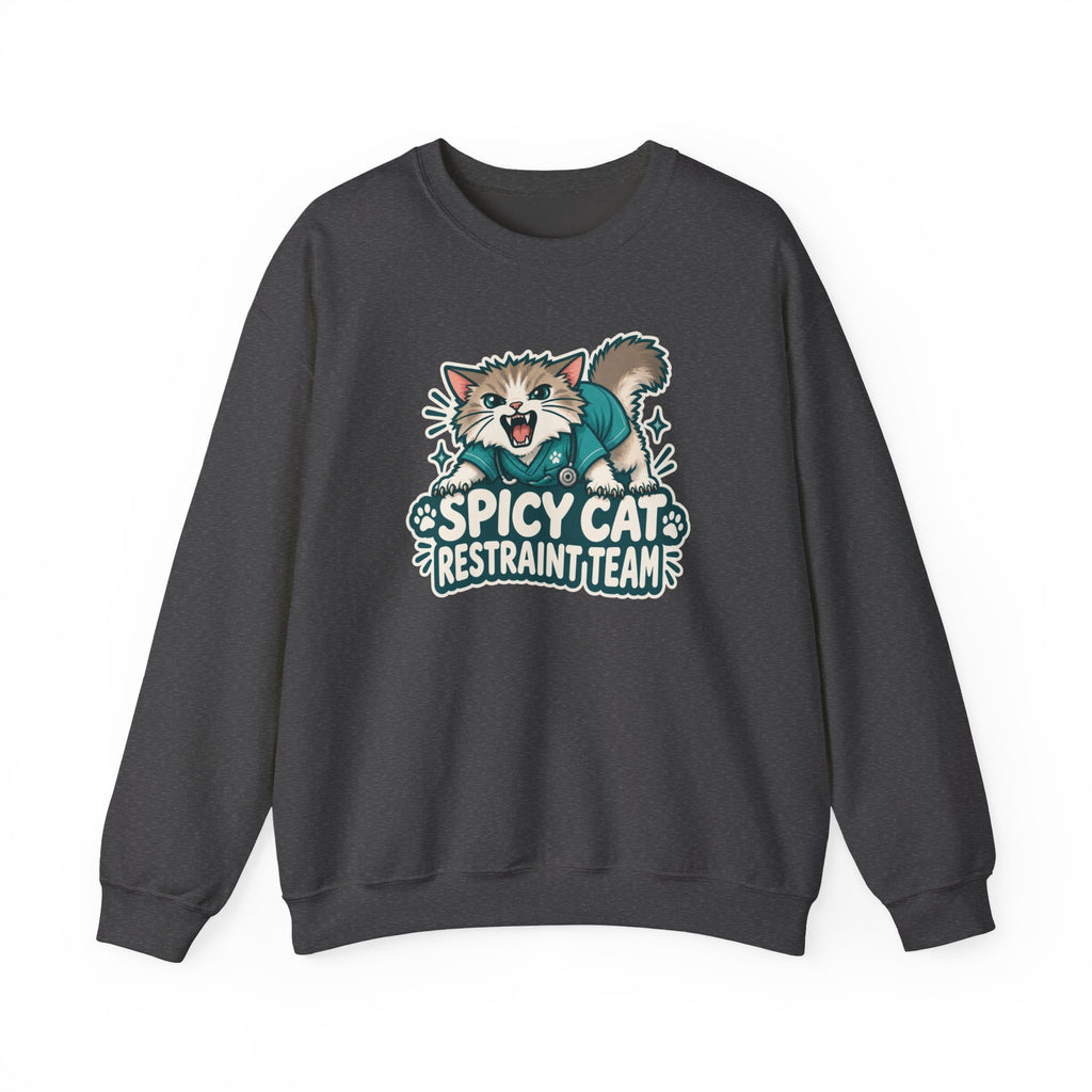 Spicy Cat Restraint Team Sweatshirt in Dark Heather