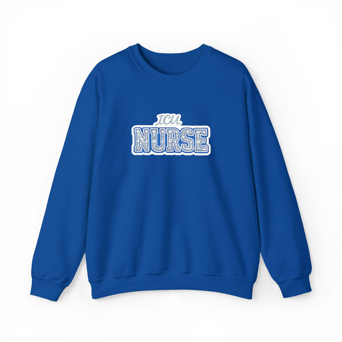 ICU Nurse Collegiate Embroidered Sweatshirt in Royal