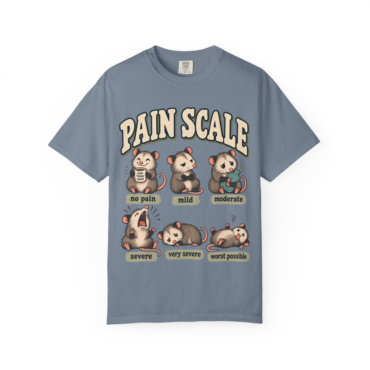 Pain Scale Opossum Shirt in Blue Jean