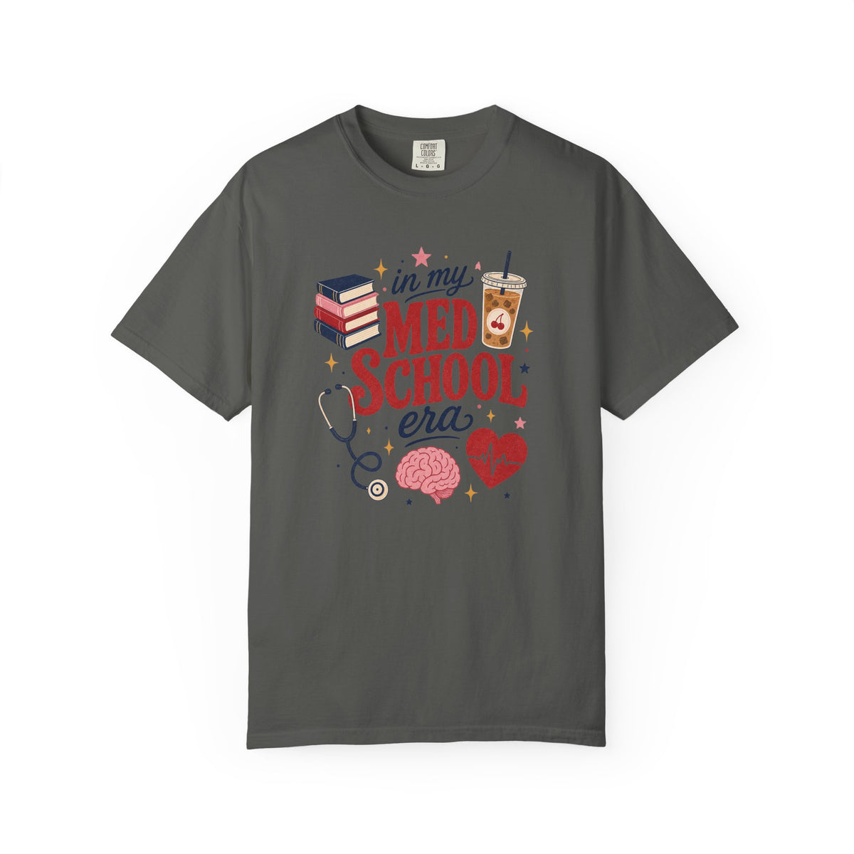 In My Med School Era Comfort Colors 1717 tee in Pepper