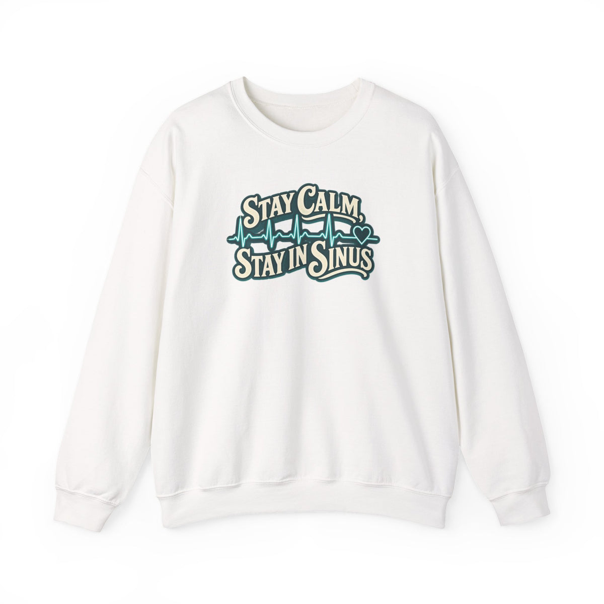 Stay Calm Stay in Sinus Sweatshirt in White
