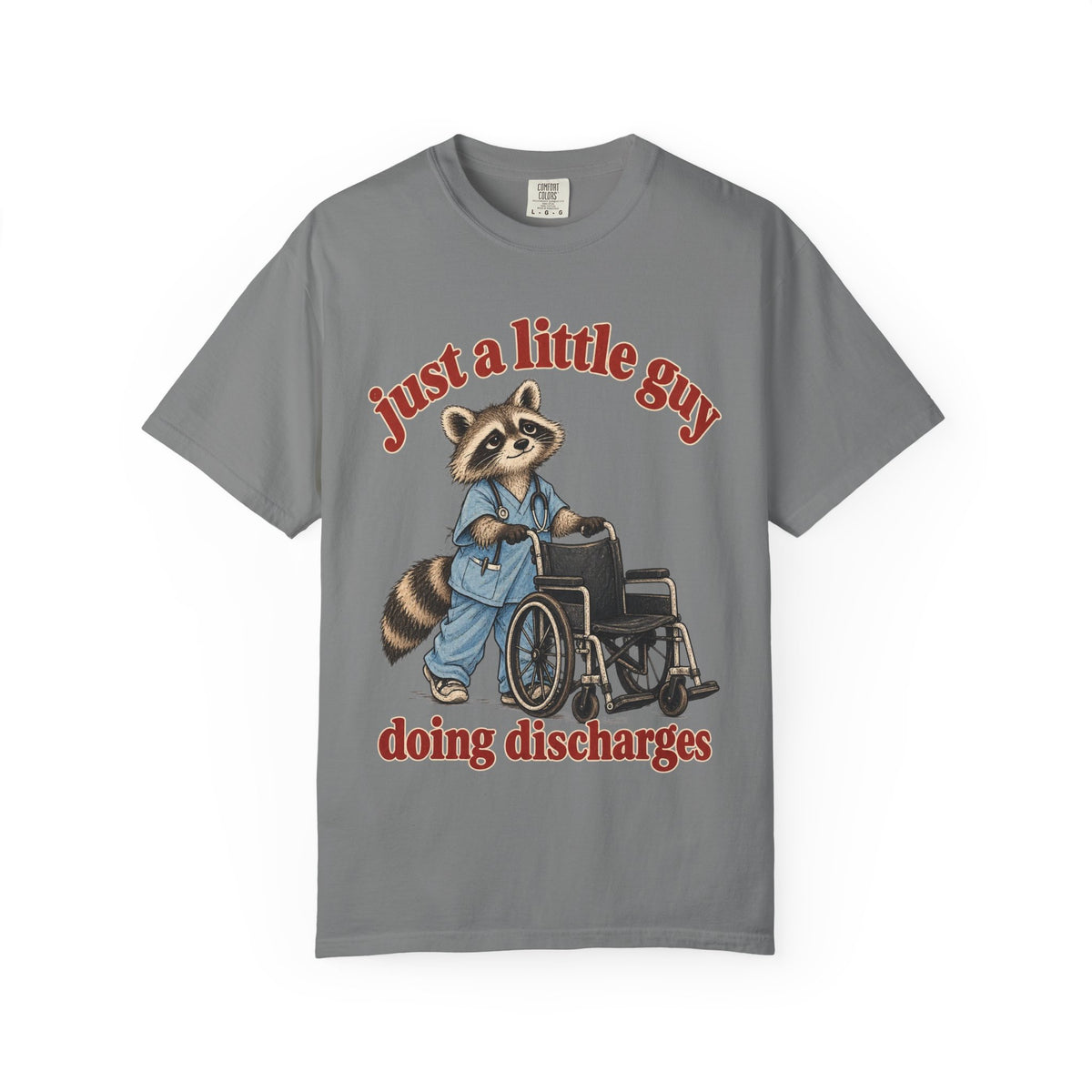 Just a Little Guy Doing Discharges Shirt in Grey