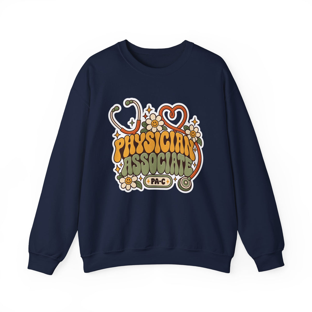 Physician Associate Retro Groovy Sweatshirt in Navy