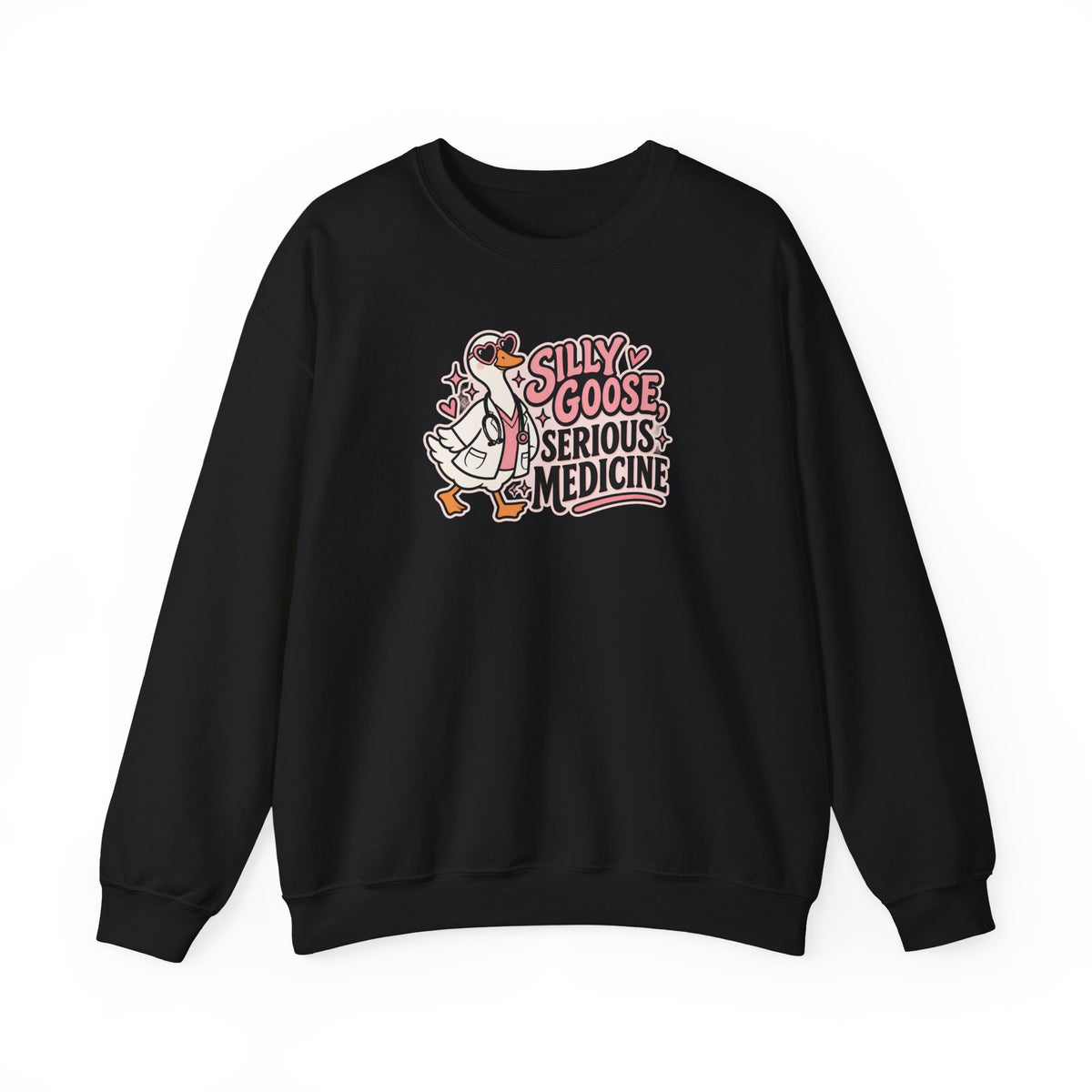 Silly Goose Serious Medicine Sweatshirt in Black