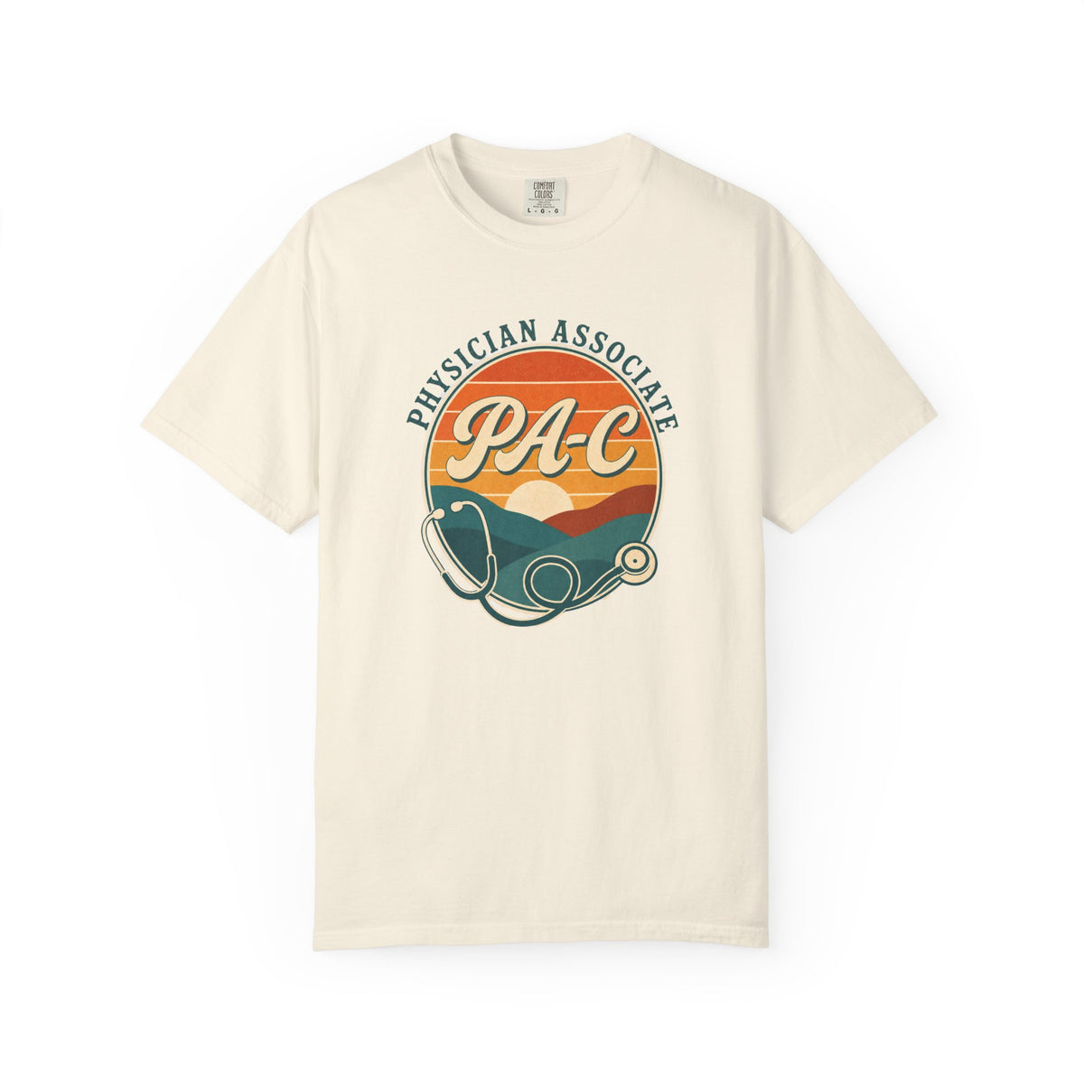Physician Associate PA-C sunset Comfort Colors 1717 tee in Ivory