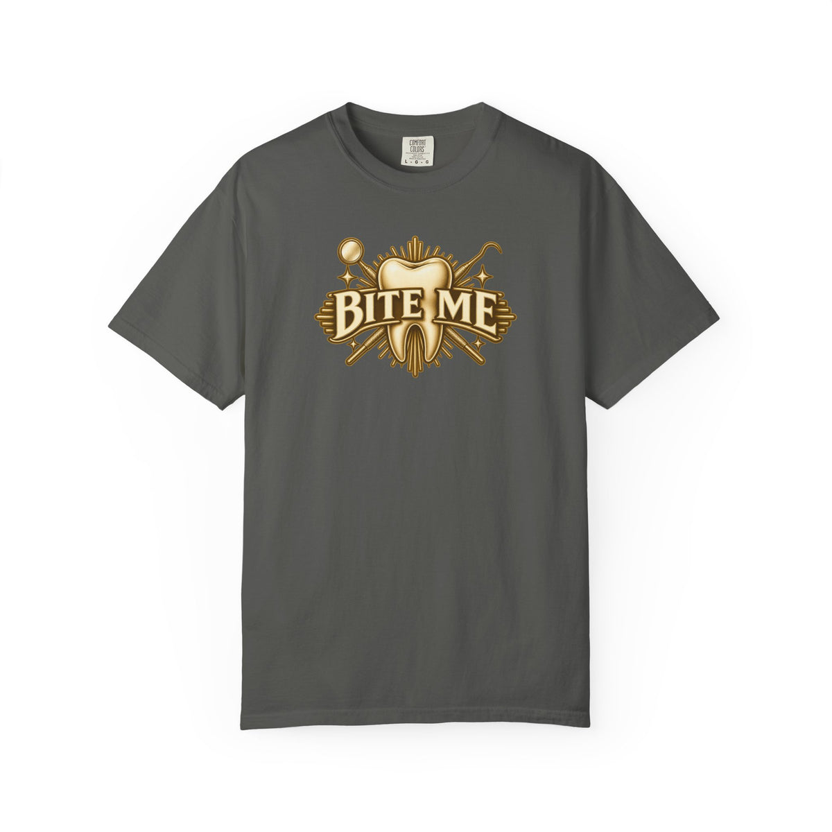 Bite Me Crest Shirt in Pepper