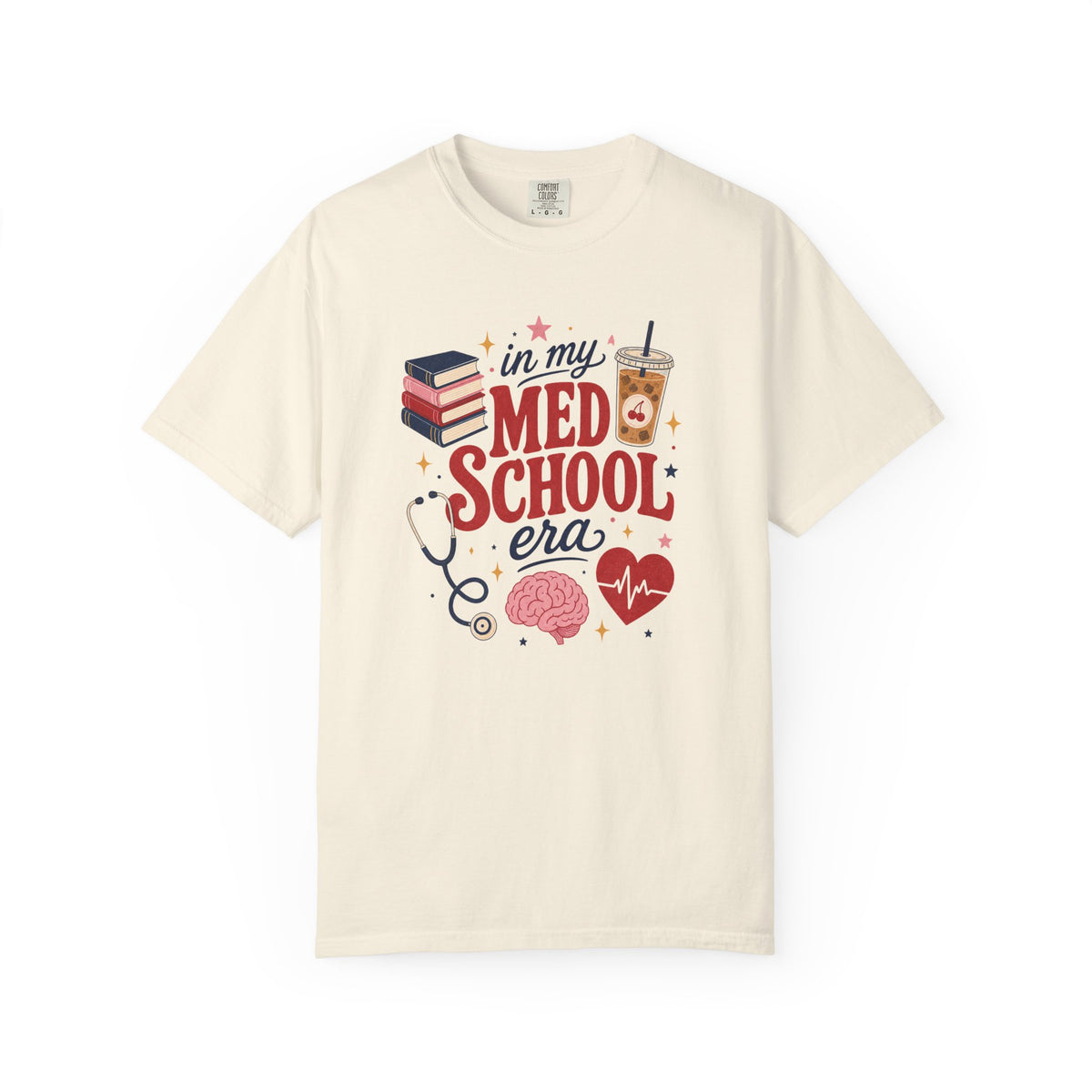In My Med School Era Comfort Colors 1717 tee in Ivory