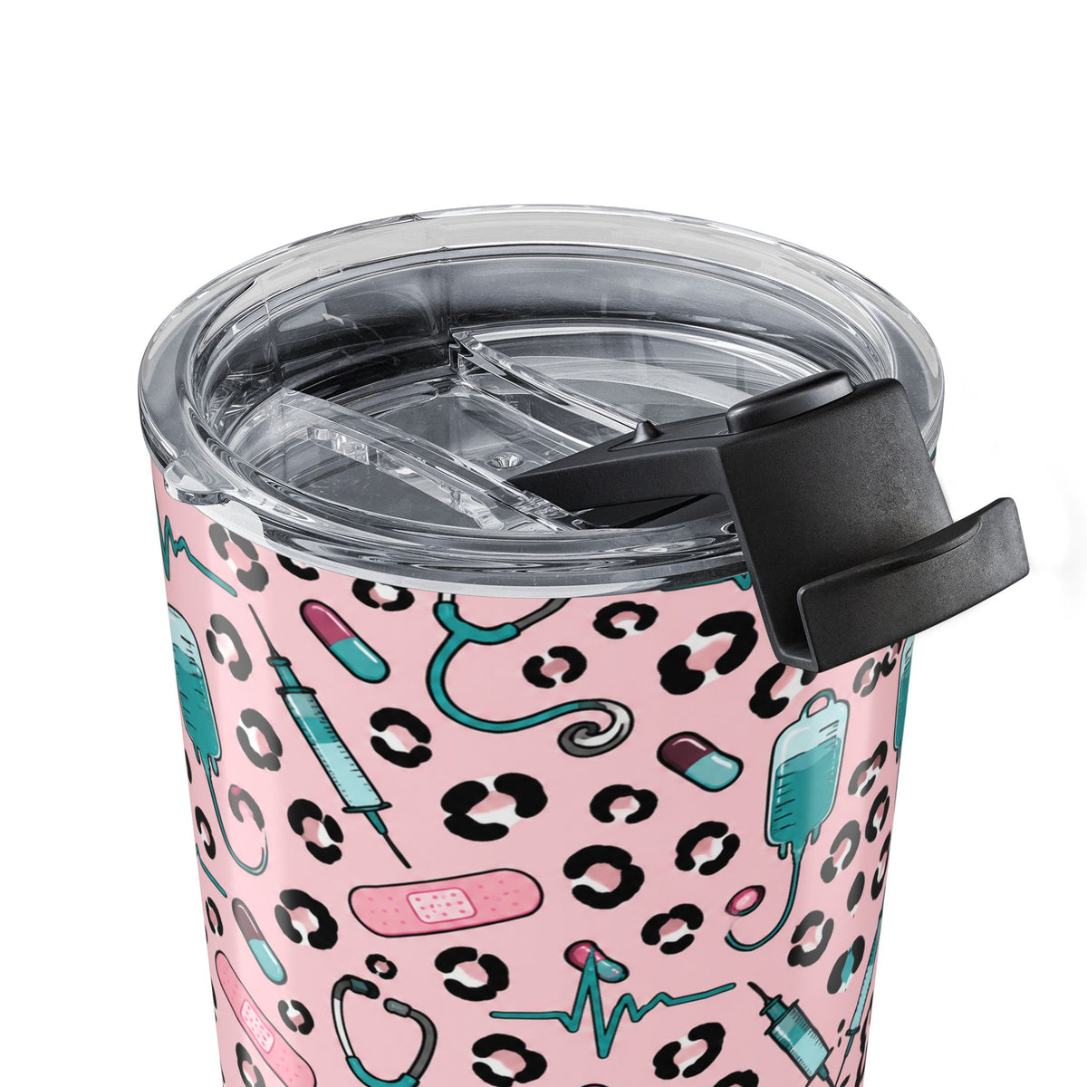 Pink Leopard Stethoscope Tumbler