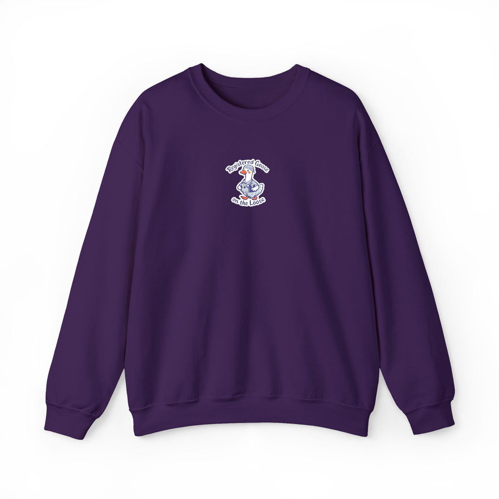 Registered Goose on the Loose Embroidered Sweatshirt in Purple