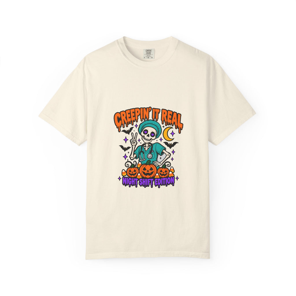 Creepin' It Real Night Shift Shirt in Ivory