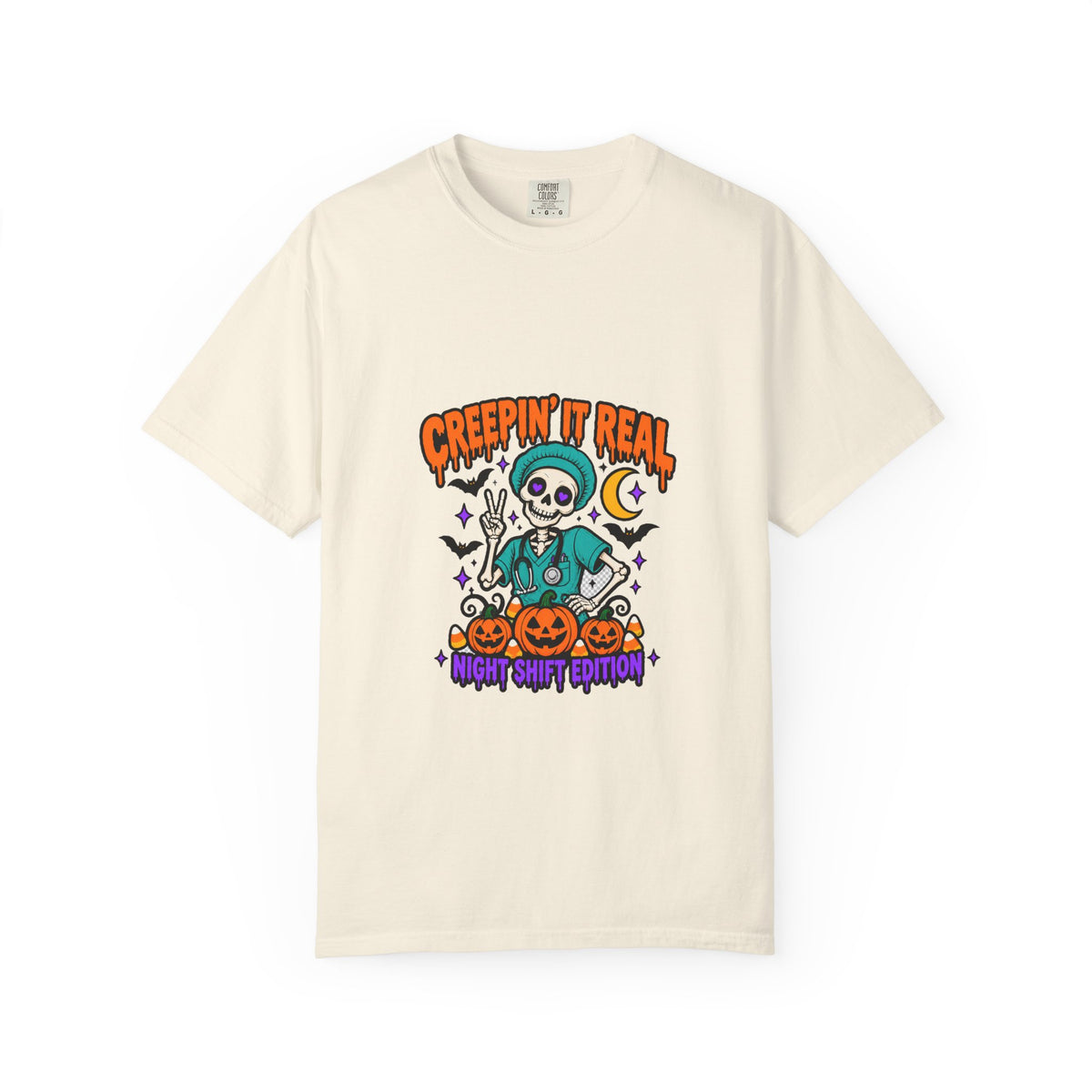 Creepin' It Real Night Shift Shirt in Ivory