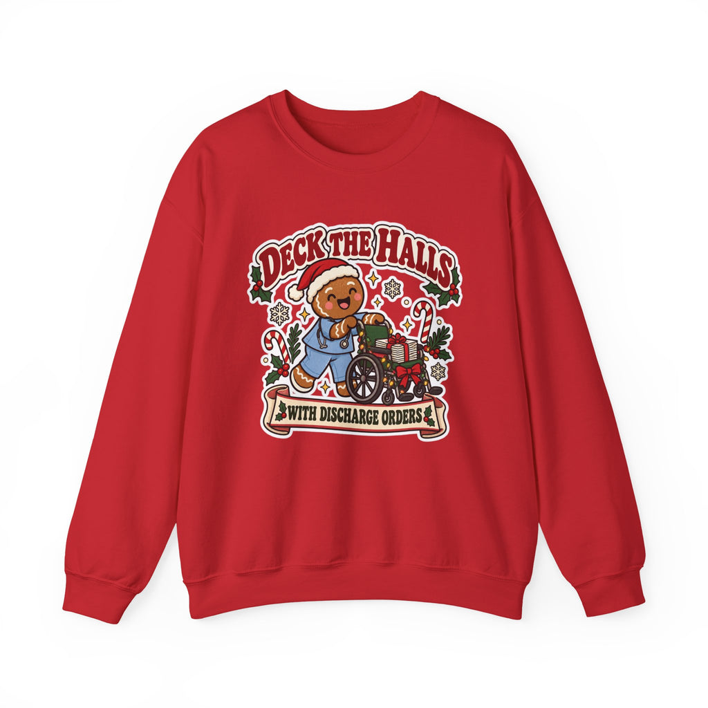 Deck the Halls with Discharge Orders Sweatshirt in Red