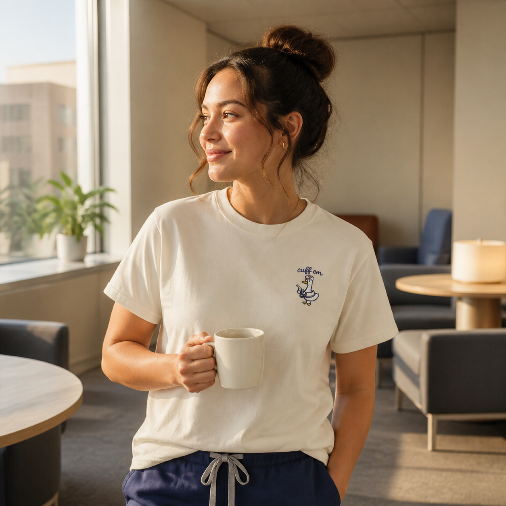 Coffee Goose Comfort Colors T-Shirt | Nurse & Healthcare Worker Tee