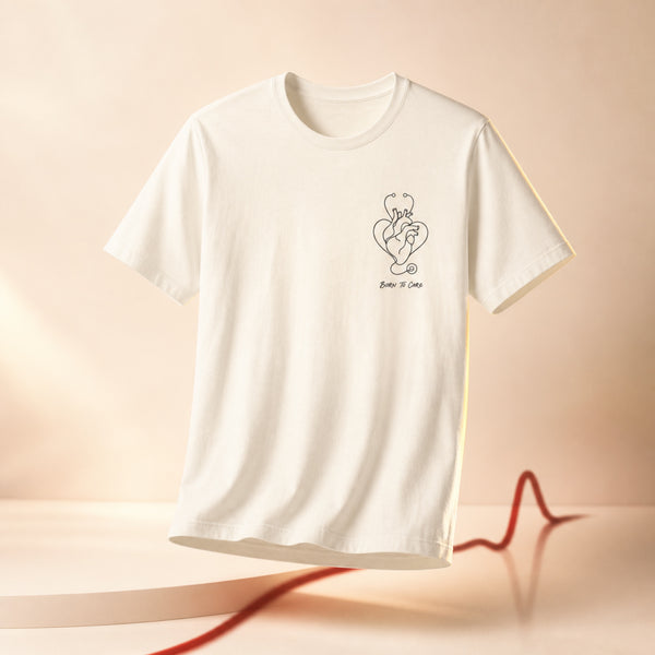 Born to Care Nurse Heart Stethoscope T-Shirt | Nurse Gift