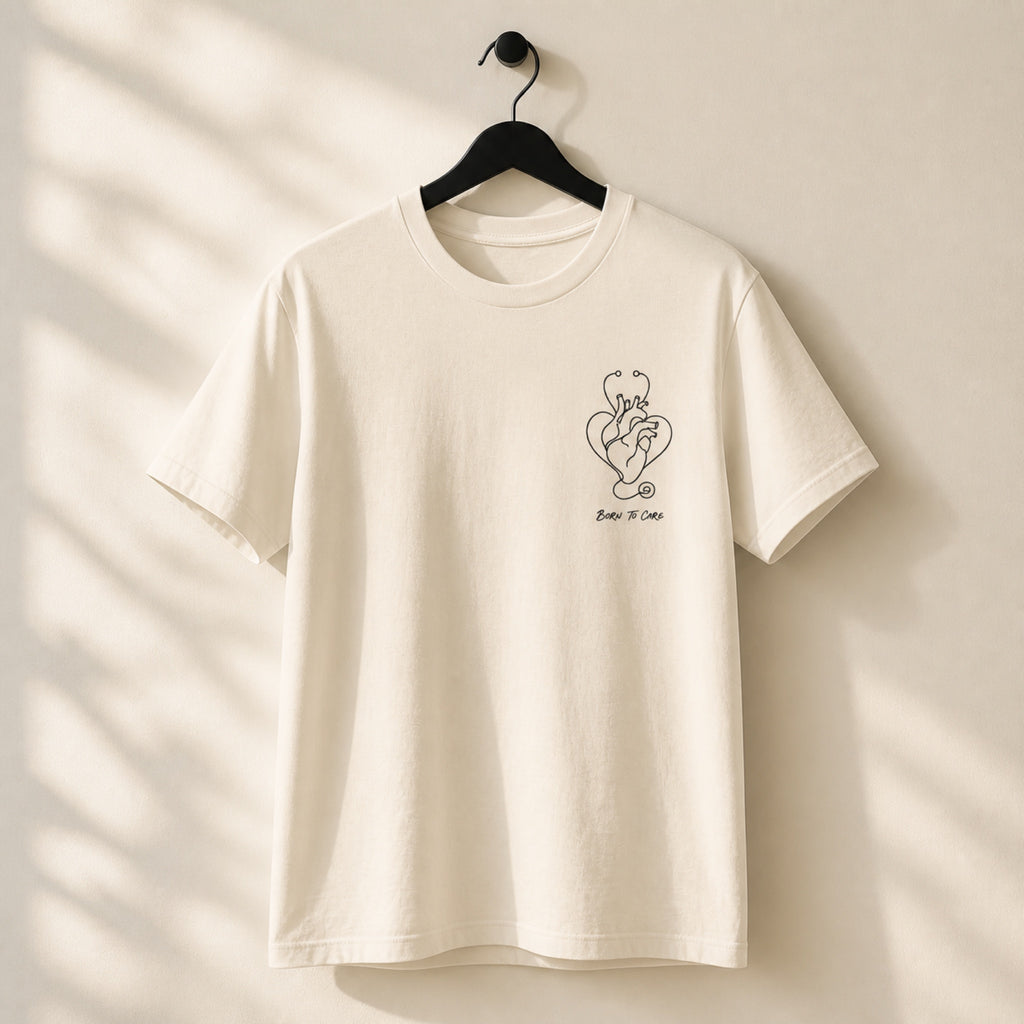 Born to Care Nurse Heart Stethoscope T-Shirt | Nurse Gift