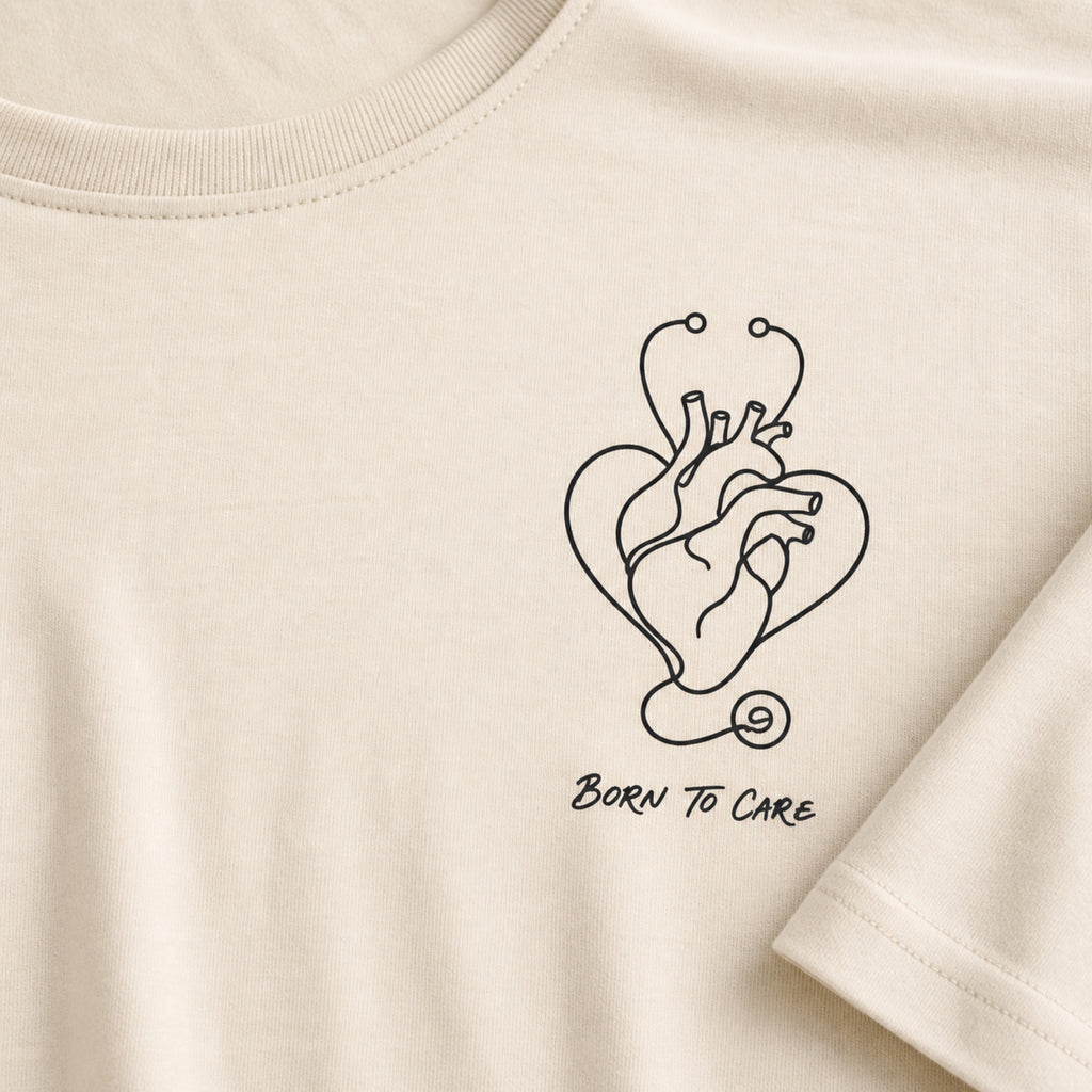 Born to Care Nurse Heart Stethoscope T-Shirt | Nurse Gift