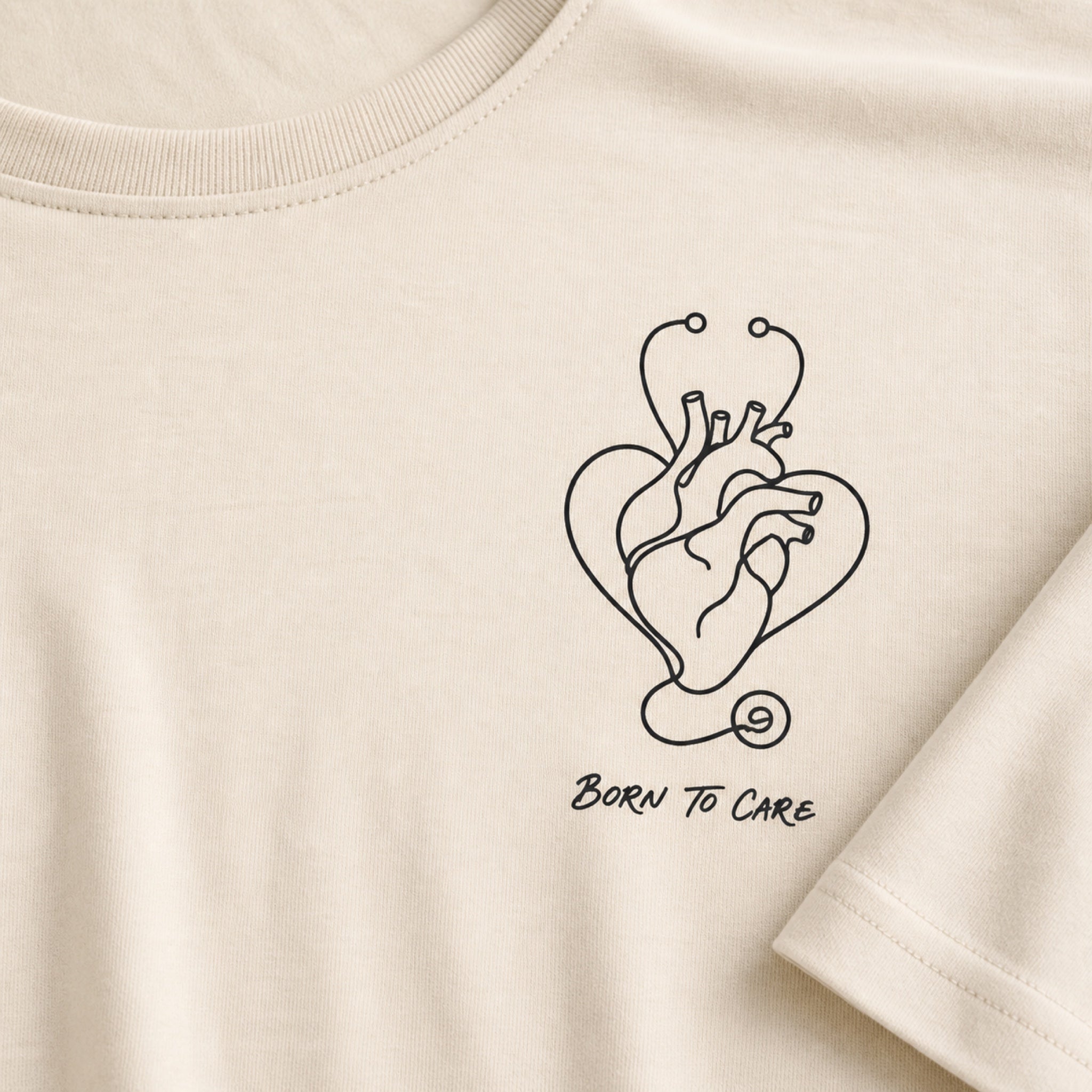 Born to Care Nurse Heart Stethoscope T-Shirt | Nurse Gift