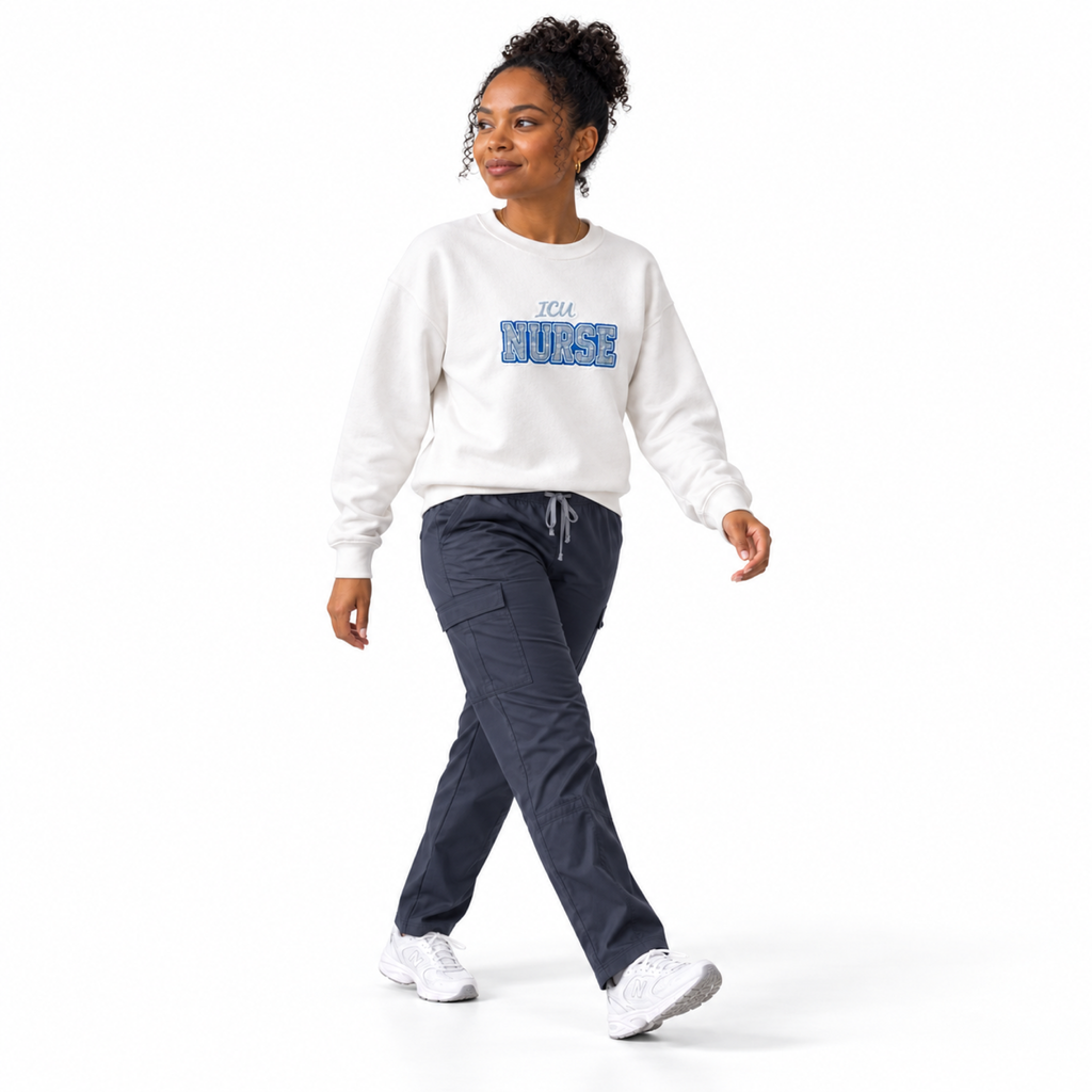 ICU Nurse Collegiate Embroidered Sweatshirt