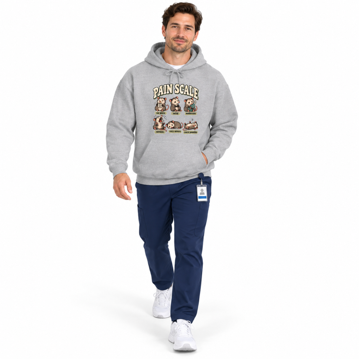 Pain Scale Opossum Hoodie