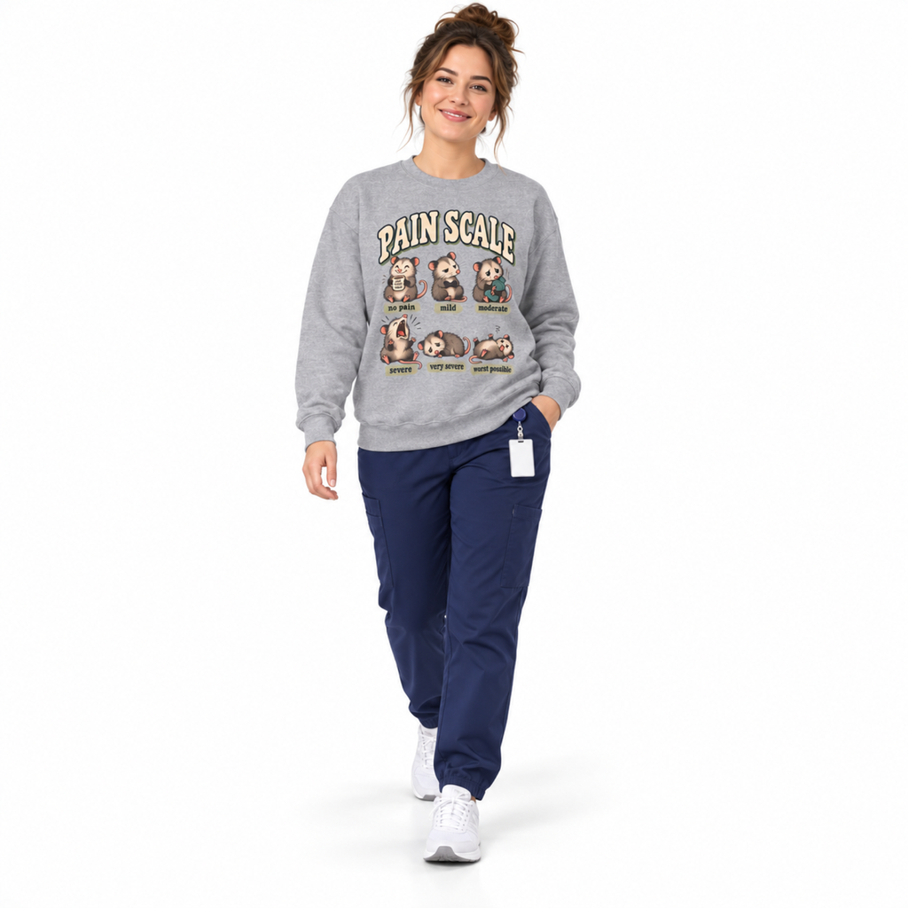 Pain Scale Opossum Sweatshirt