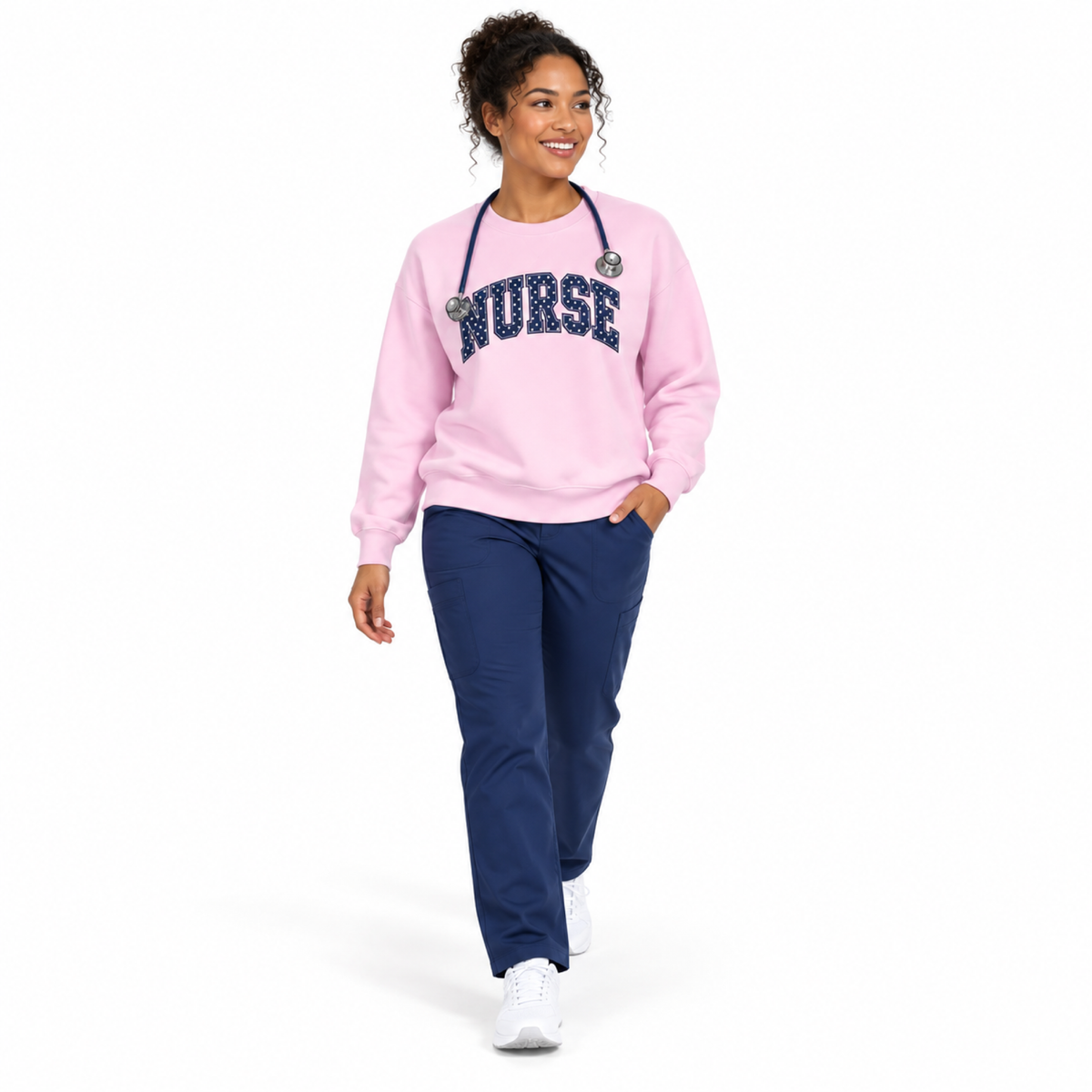 Nurse Polka Dot Varsity Sweatshirt