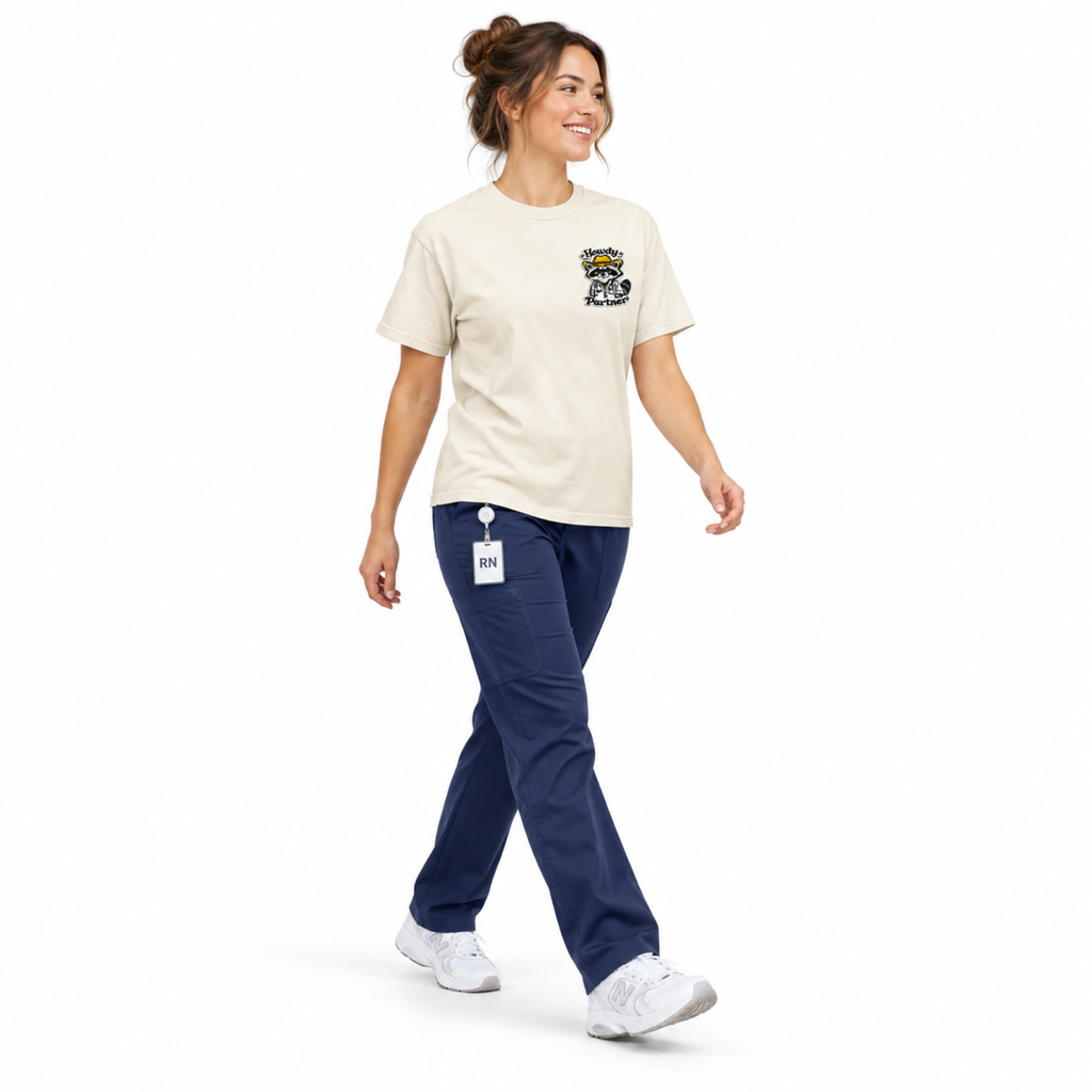 Howdy Partner Raccoon Doctor Embroidered Shirt