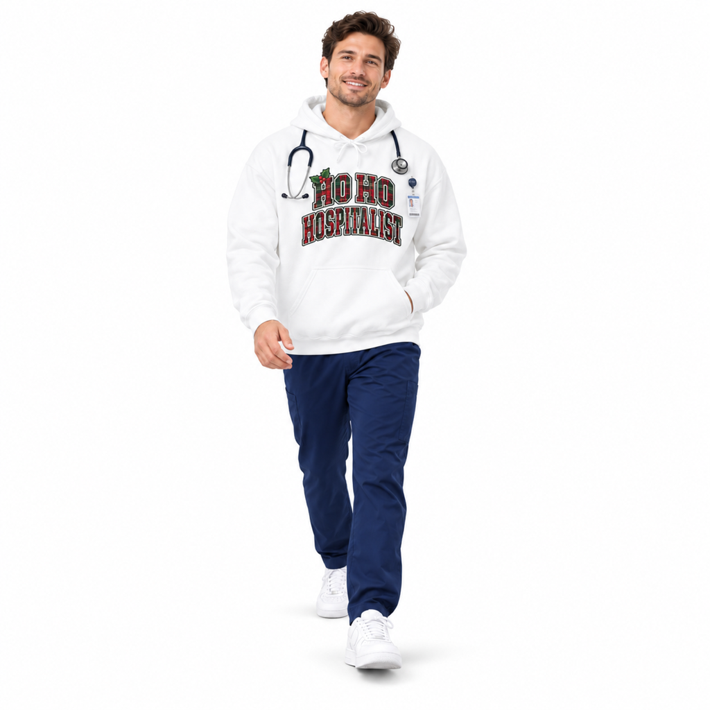 Ho Ho Hospitalist Plaid Hoodie