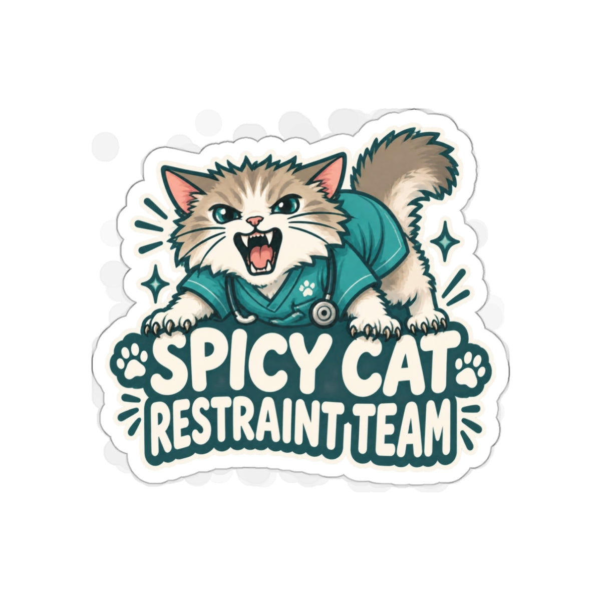 Spicy Cat Restraint Team Sticker