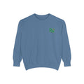 Blue Jean RN holly embroidered Comfort Colors 1566 sweatshirt, native front view on white